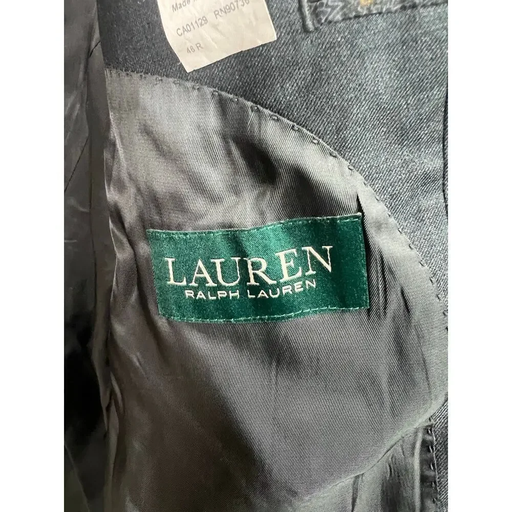 Lauren Ralph Lauren Men's Dark Gray Blazer Wool Natural Stretch 46R